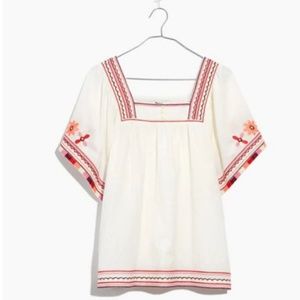 Madewell embroidered sandblossom top, NWT